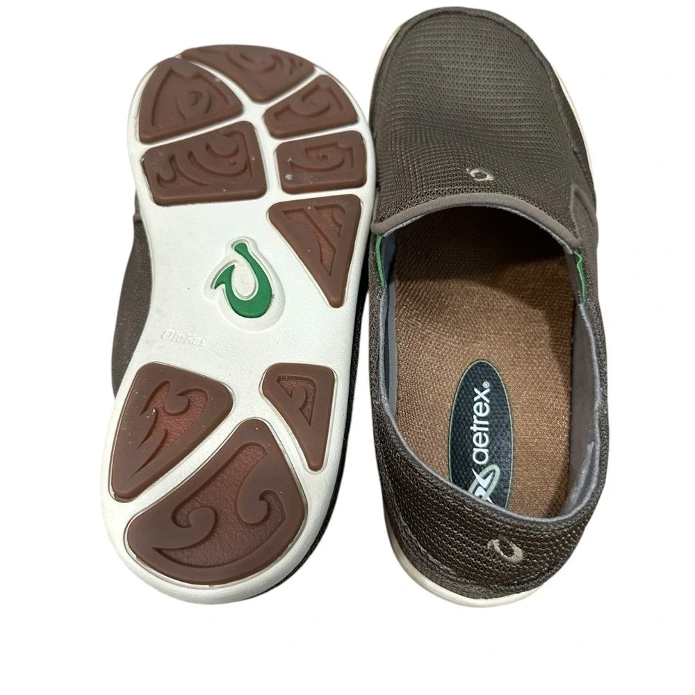 OluKai Nohea Mesh Mens Slip On Loafer Shoes Brown‎ Size US 8 EUR 41